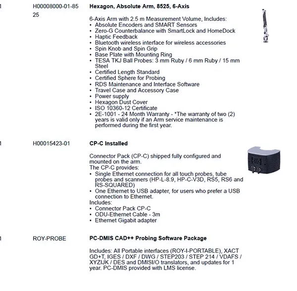 Hexagon Absolute 8525 6-Axis 2020 3655445