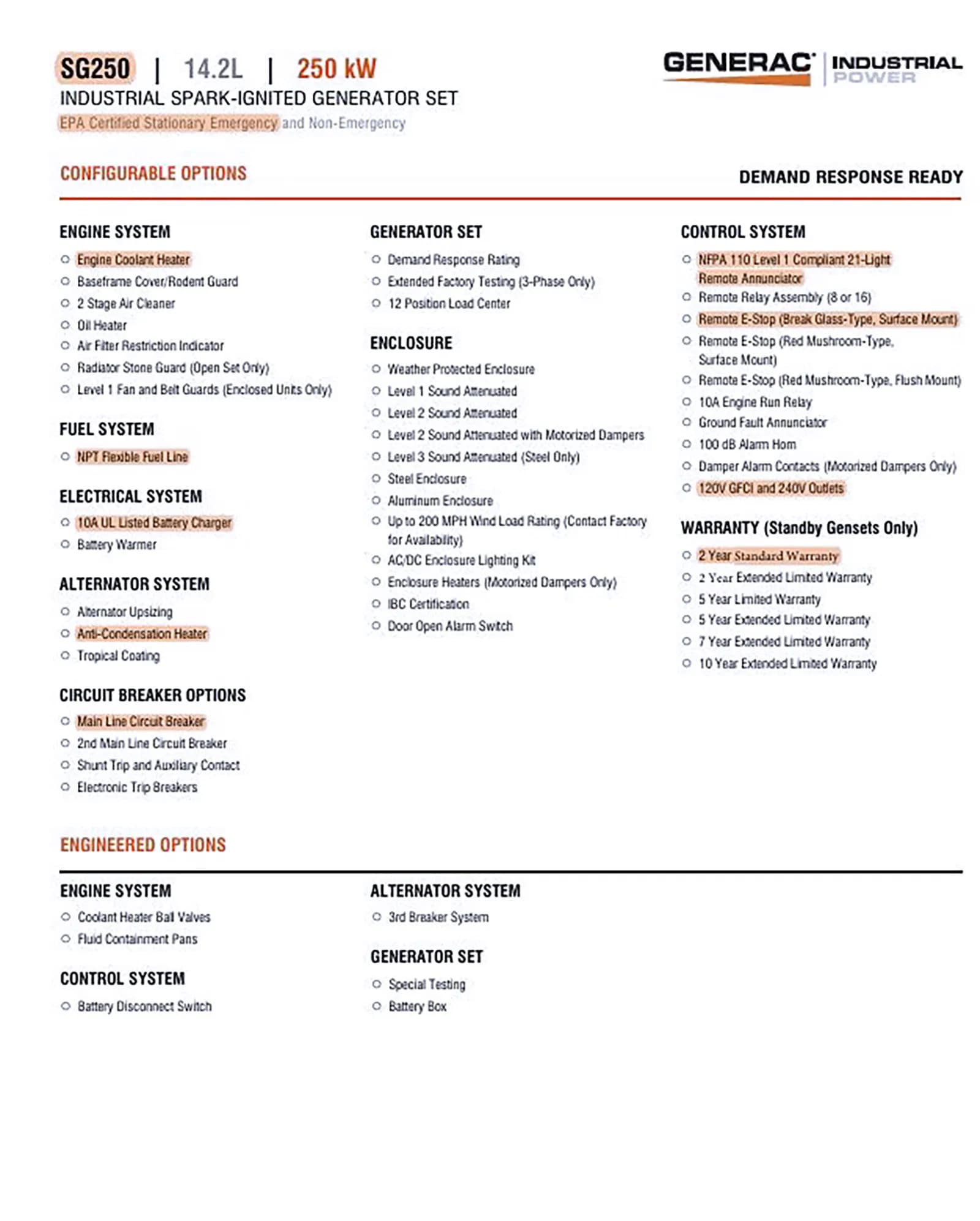 GENERAC POWER SYSTEMS SG250_3745880