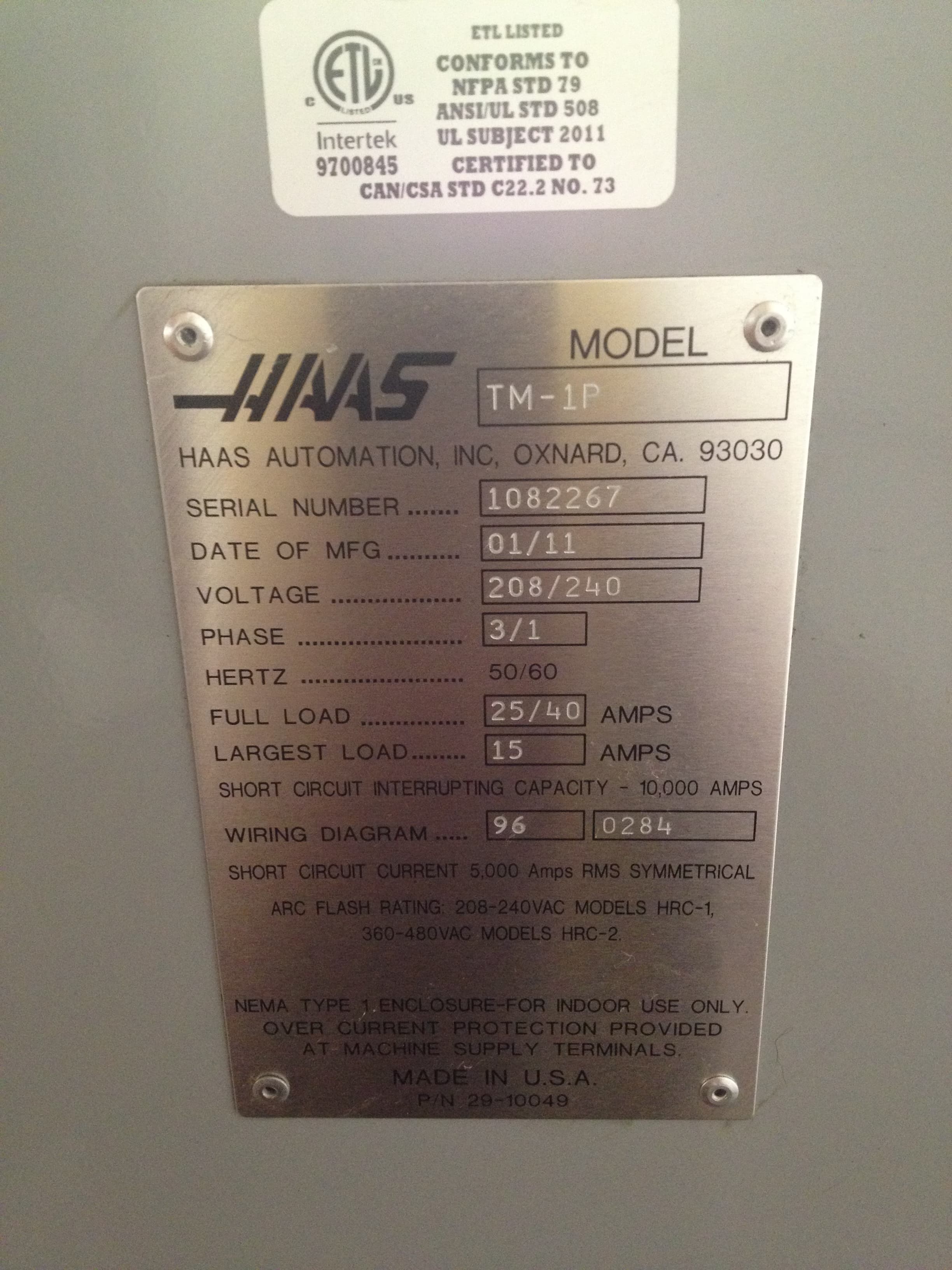 Haas TM1-P 2011 1
