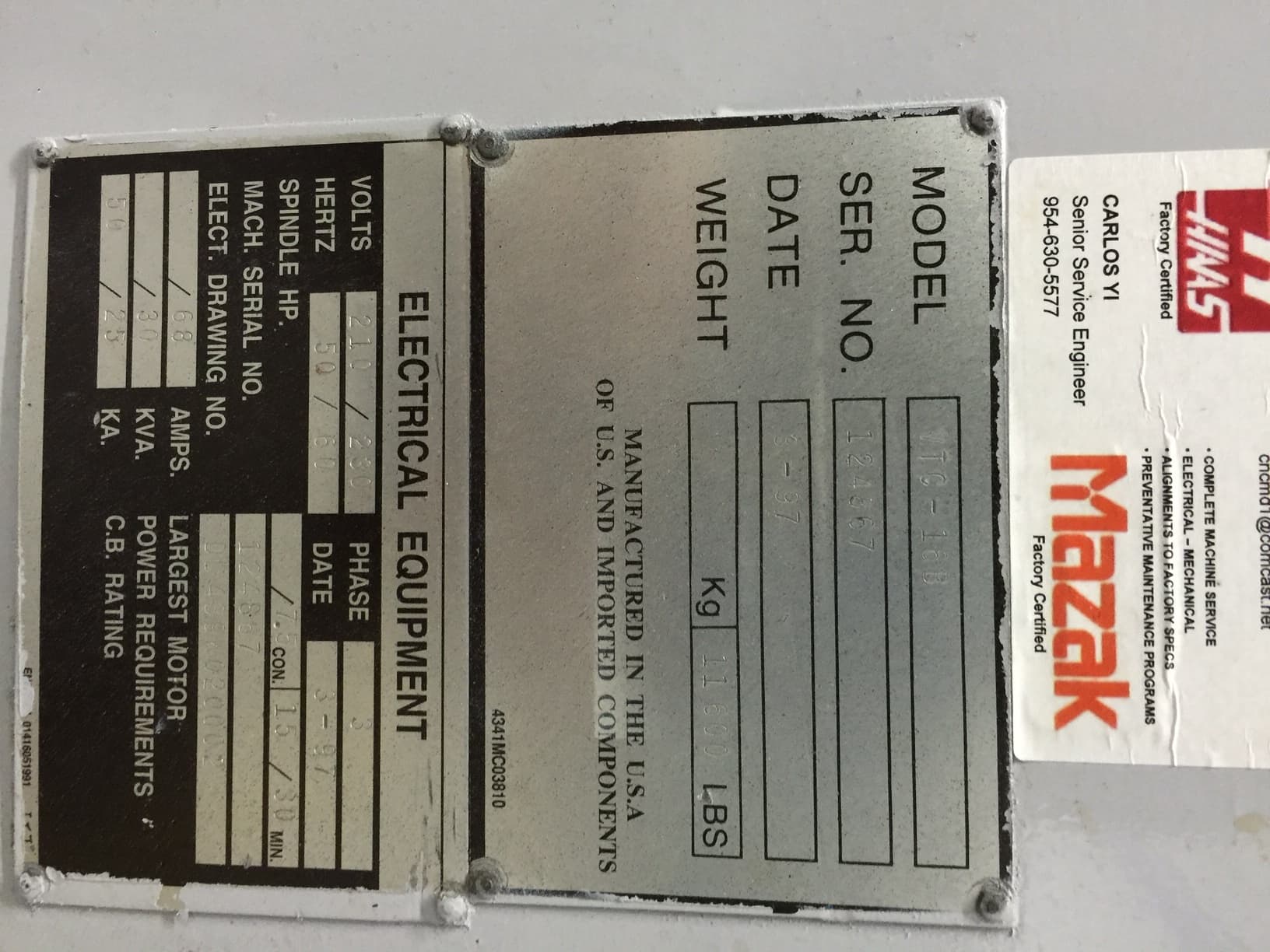 Mazak VTC 16B 1997 1