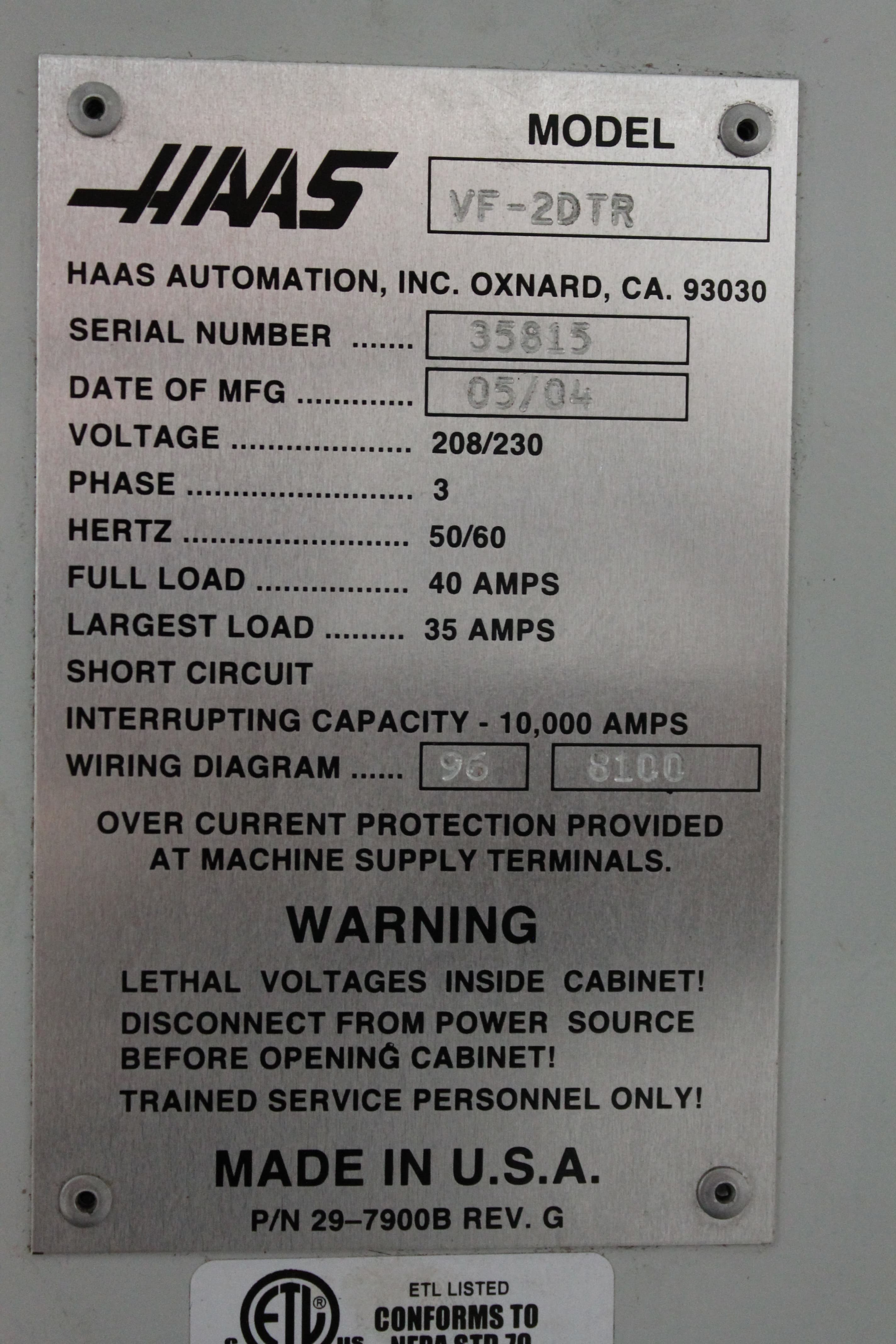 Haas VF-2DTR 2004 1