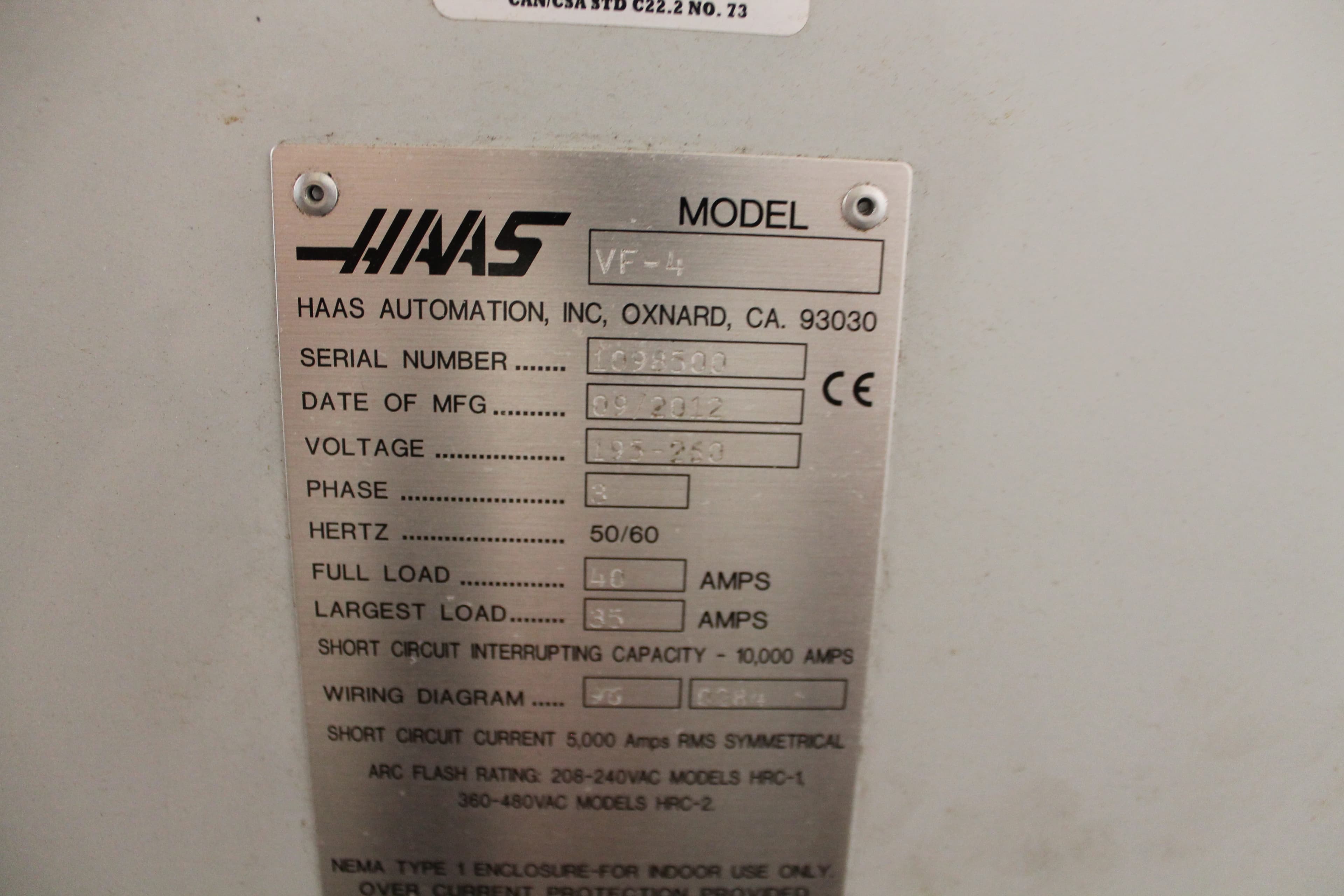 Haas VF-4 2012 (1) - DeYoung Machine Works