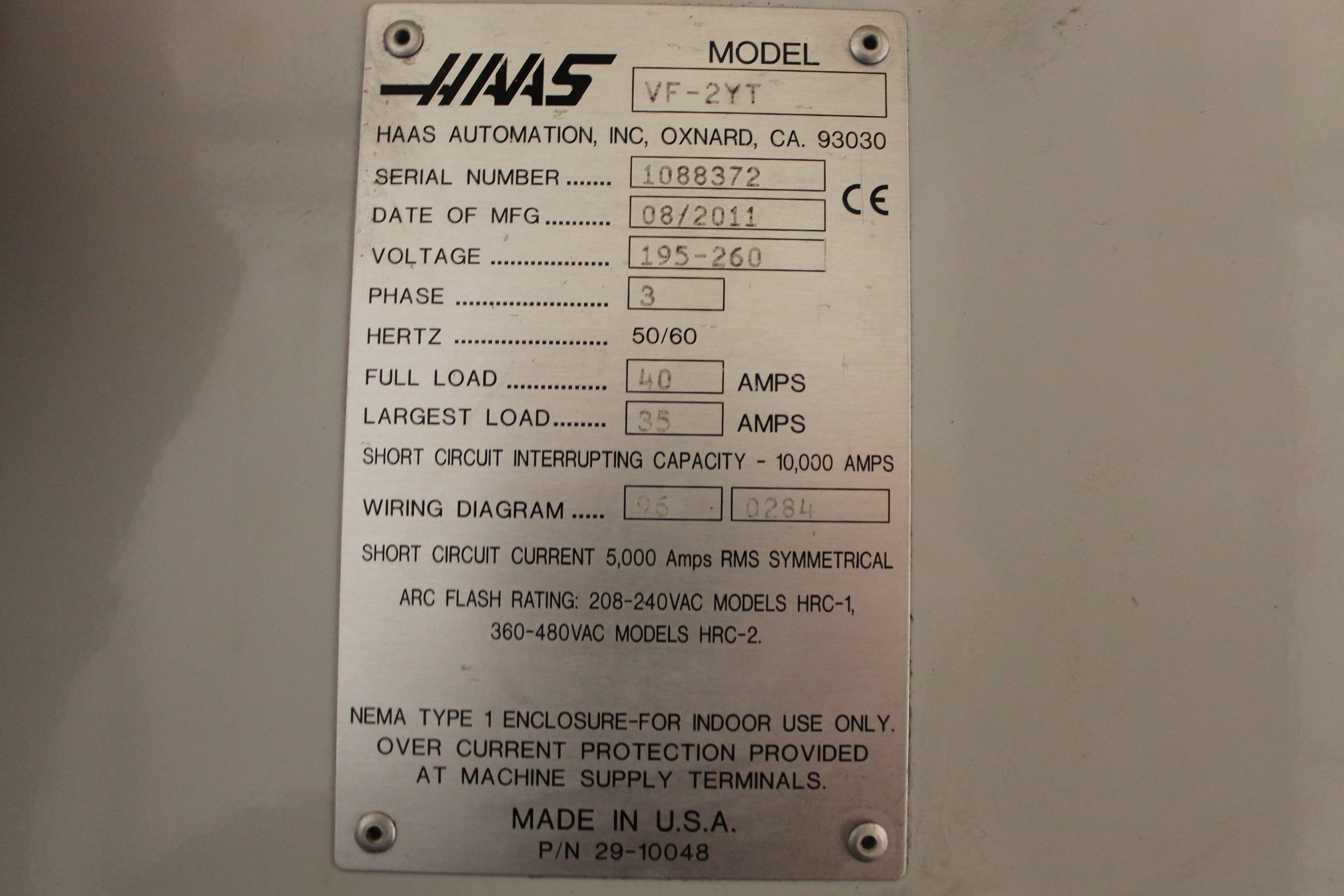 Haas VF-2YT 2011 - DeYoung Machine Works