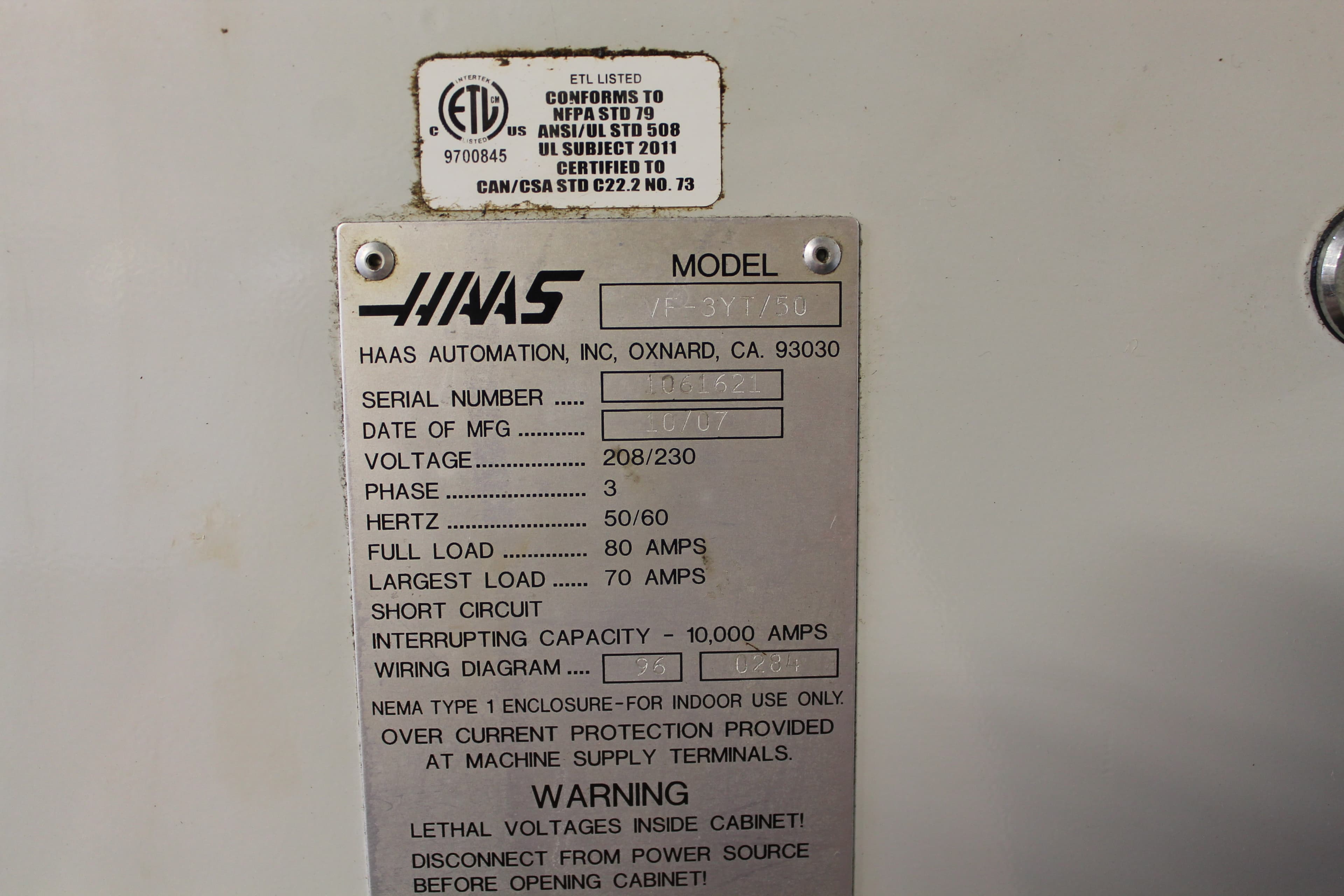 Haas VF-3YT/50 2007 2