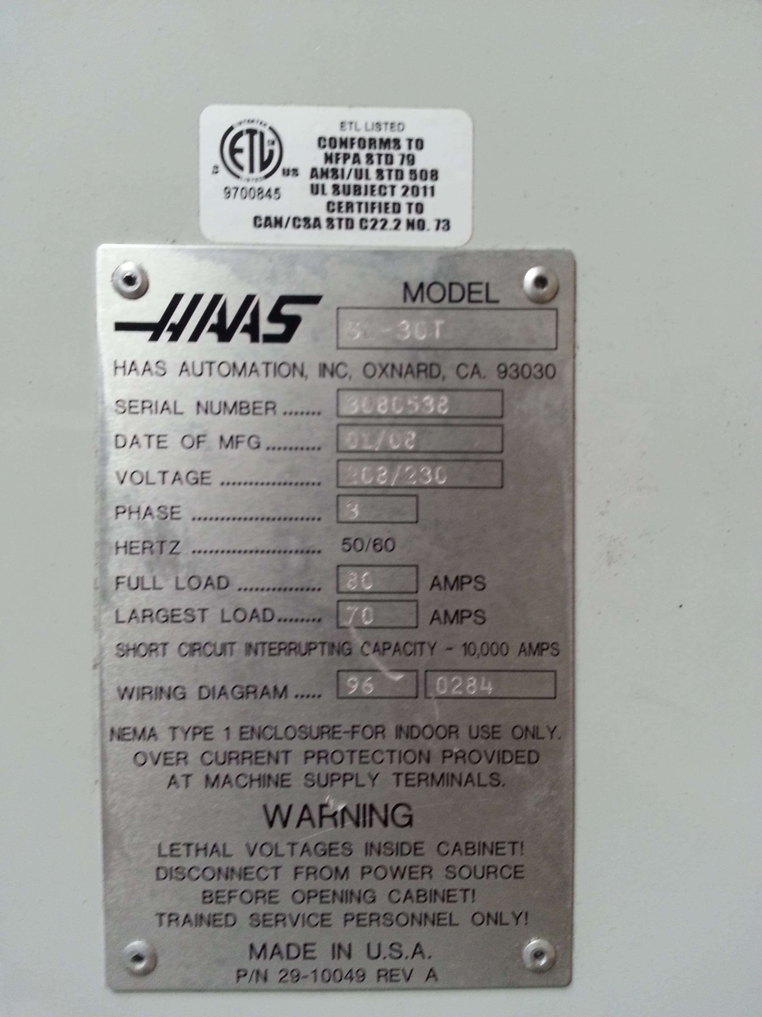Haas SL-30T 2008 2