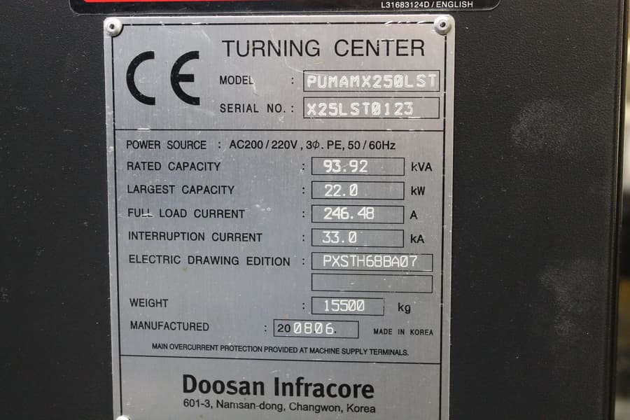 Doosan MX2500 LST 2008 - Eagle Industries