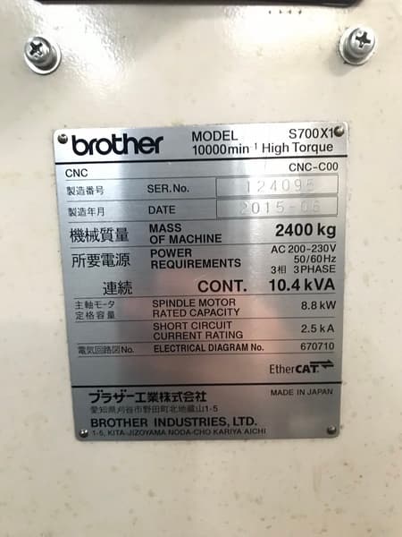 Brother S700Xi 2015 - Bellwright