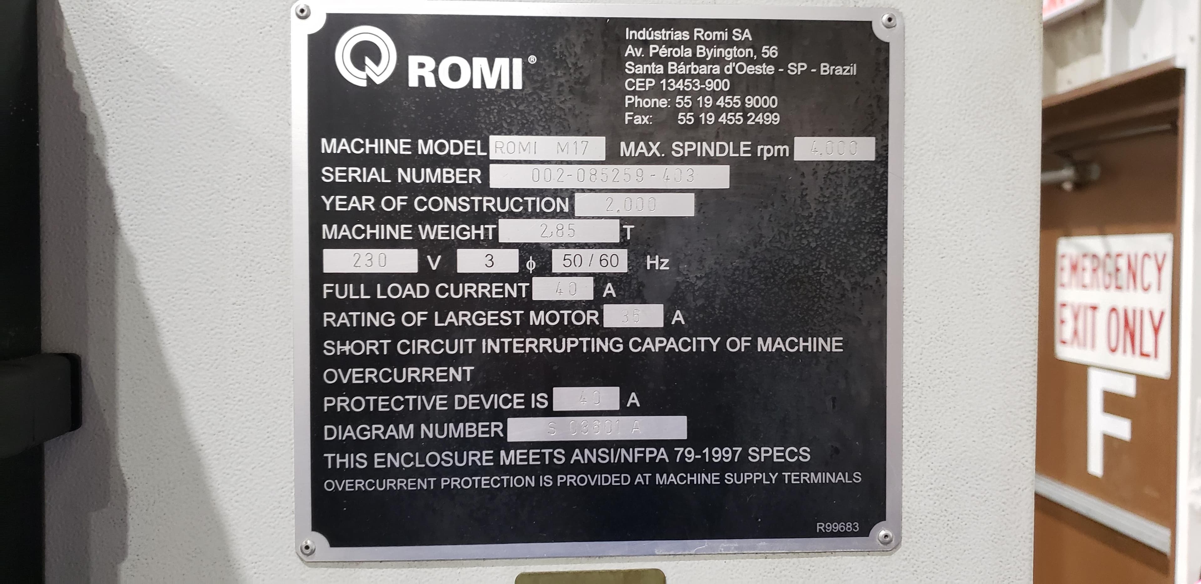ROMI M17 2000 2