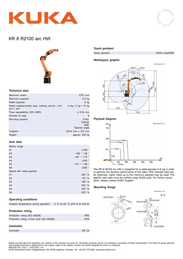 KUKA Kuka KR8 R2100 ARC HW Robot 2019