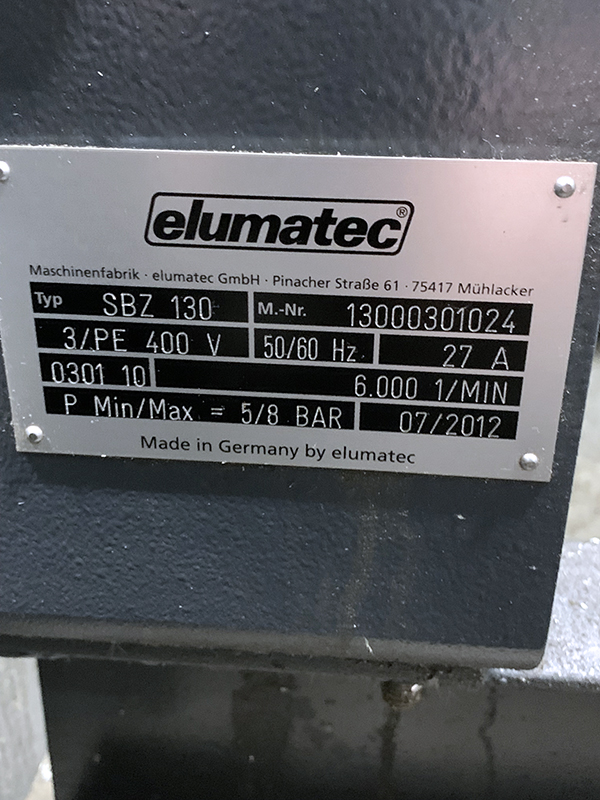 Used CNC Router Elumatec SBZ130 2012
