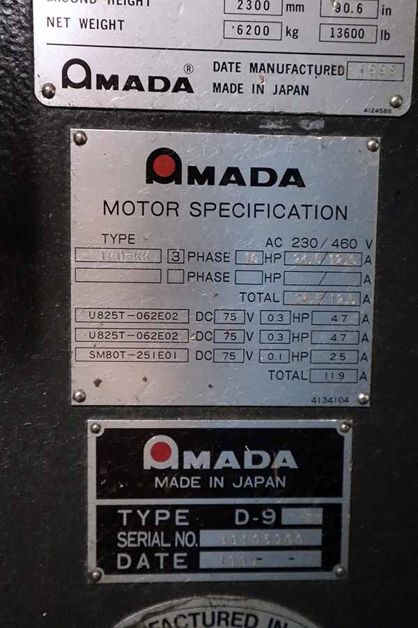 Used Hydraulic Press Brake Amada RG-100 1999