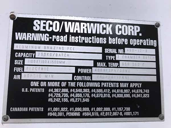 Used Ovens and Heat Treatment SECO/Warwick  2012