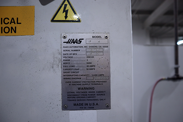 Used Vertical Machining Center Haas VF-4 2000