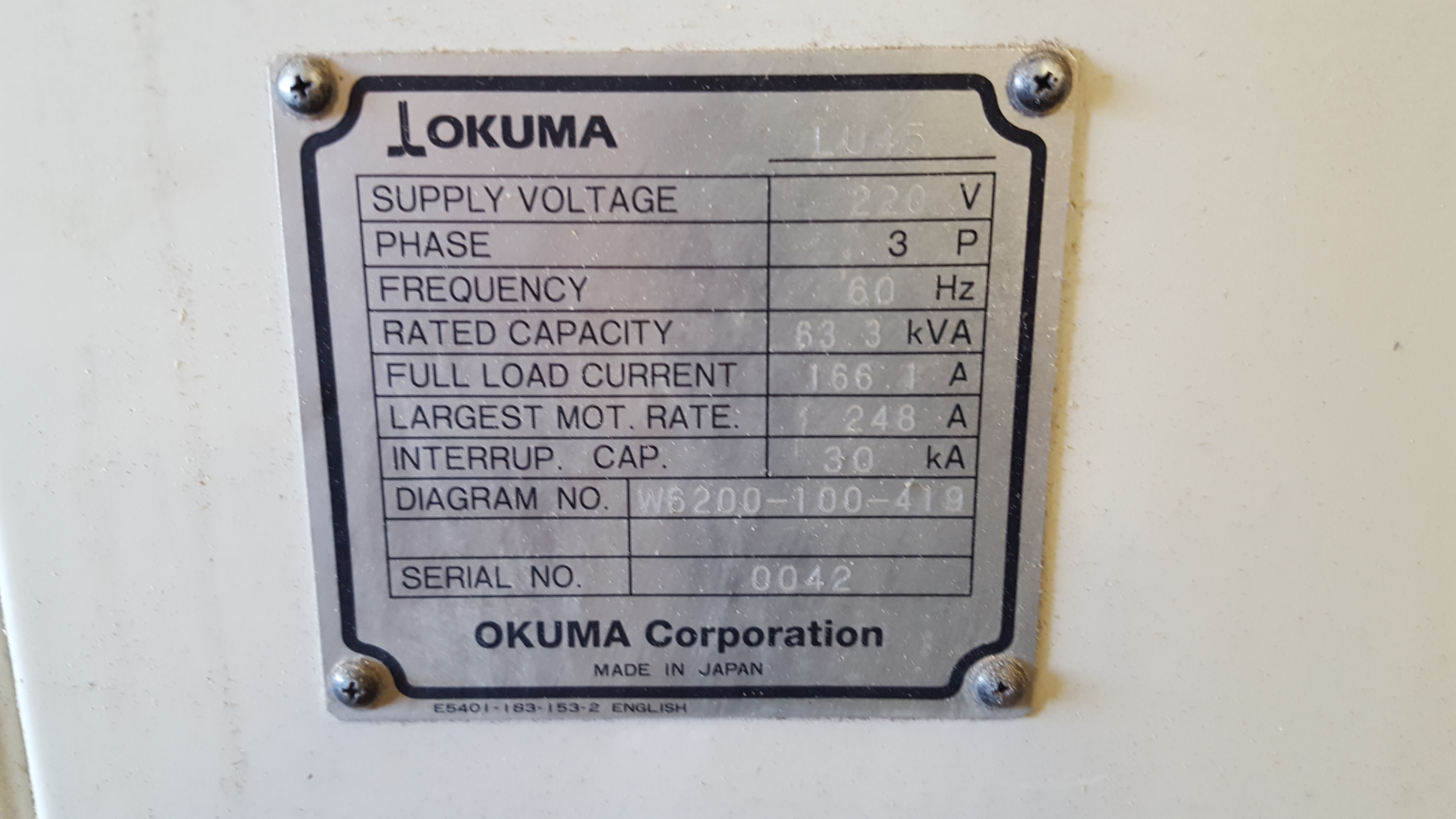 CNC Lathe Okuma LU-45 1995 9