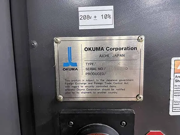 Okuma LT-3000EX 2T2MY 2013 12